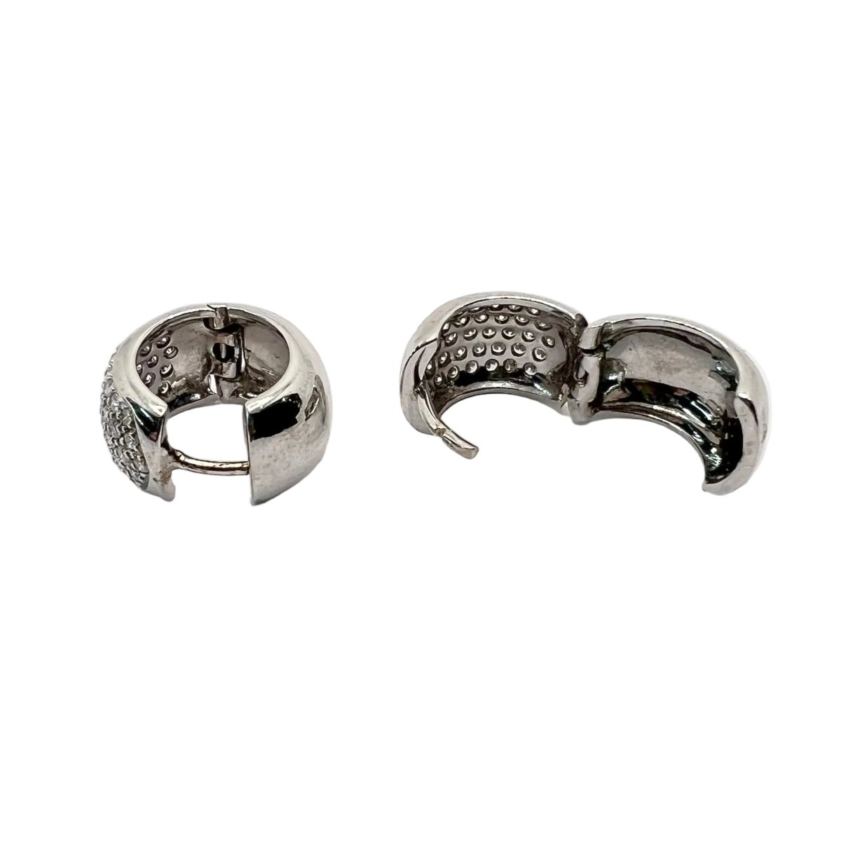 Boucles d'oreilles Créoles en orang blanc et diamants - Castafiore