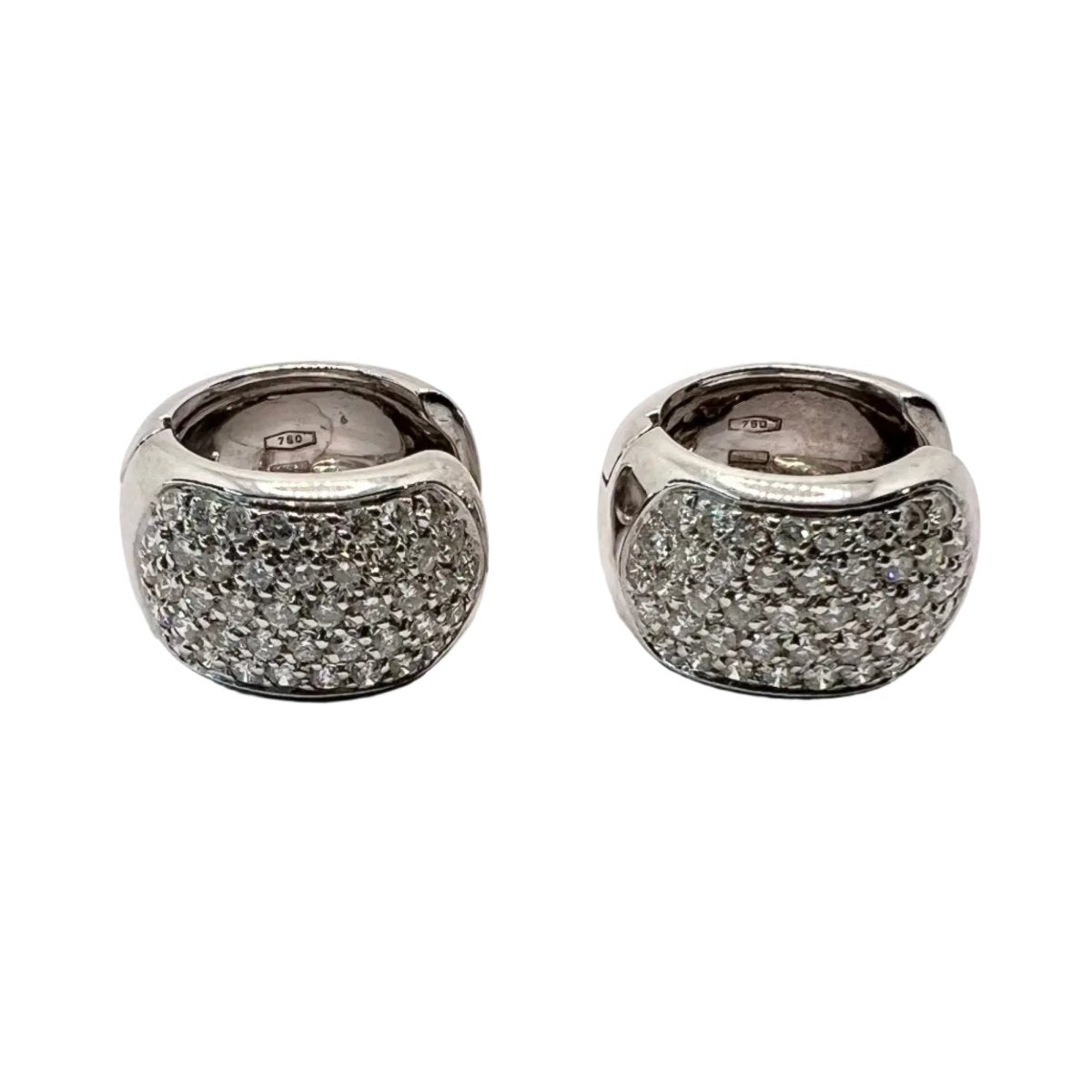 Boucles d'oreilles Créoles en orang blanc et diamants - Castafiore