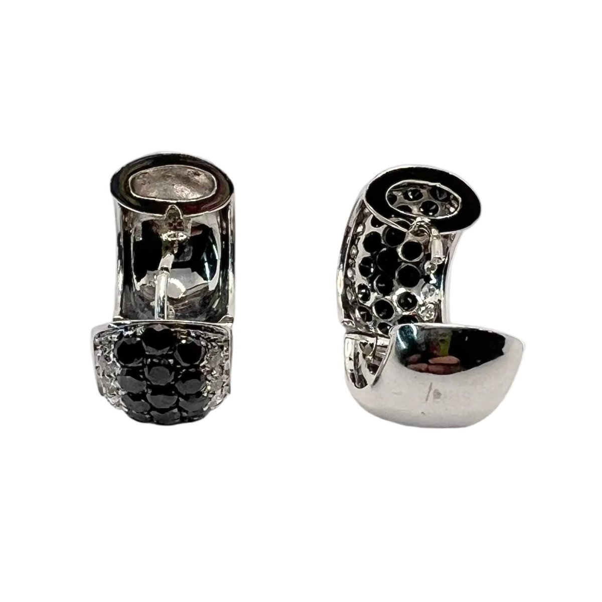 Boucles d'oreilles Créoles en orang blanc et diamants - Castafiore