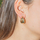 Boucles d'oreilles Créoles FRED Mouvementée en Or jaune et Diamant - Castafiore