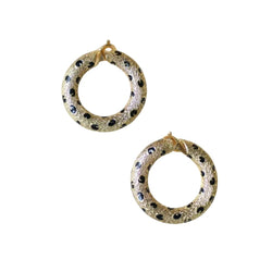 Boucles d'oreilles Créoles FRED "Pattes de Panthère" en or jaune et émail - Castafiore