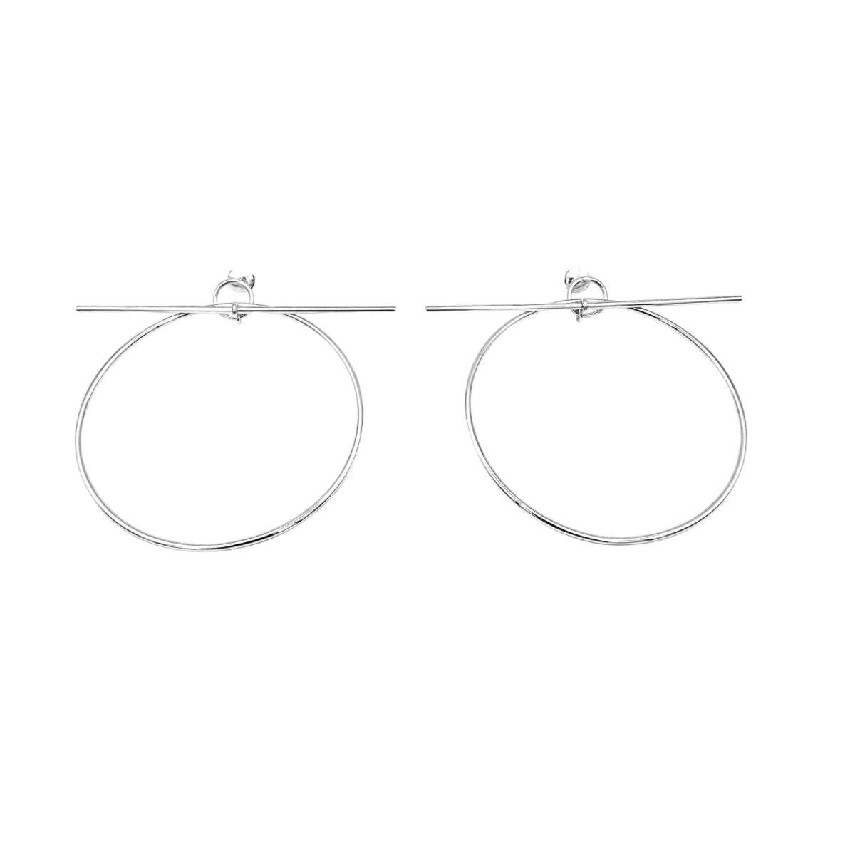 Boucles d'oreilles Créoles HERMÈS "Loop" GM en argent - Castafiore