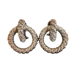 Boucles d’oreilles Créoles HERMÈS "Noeuds Marins" en argent - Castafiore