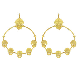 Boucles d'oreilles CREOLES Masques en vermeil - Castafiore