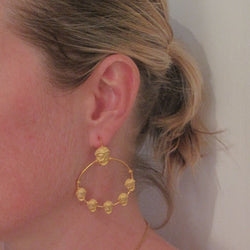 Boucles d'oreilles CREOLES Masques en vermeil - Castafiore