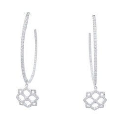 Boucles d'oreilles Créoles MESSIKA "Eden" en or blanc et diamants - Castafiore