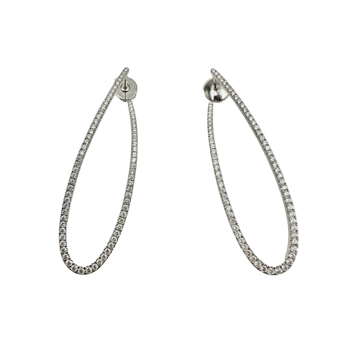Boucles d'oreilles Créoles MESSIKA "Gatsby" en or blanc et diamants - Castafiore