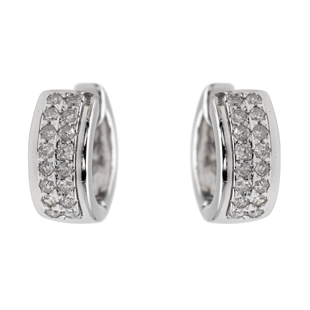 Boucles d'oreilles Créoles Or blanc Diamant - Castafiore