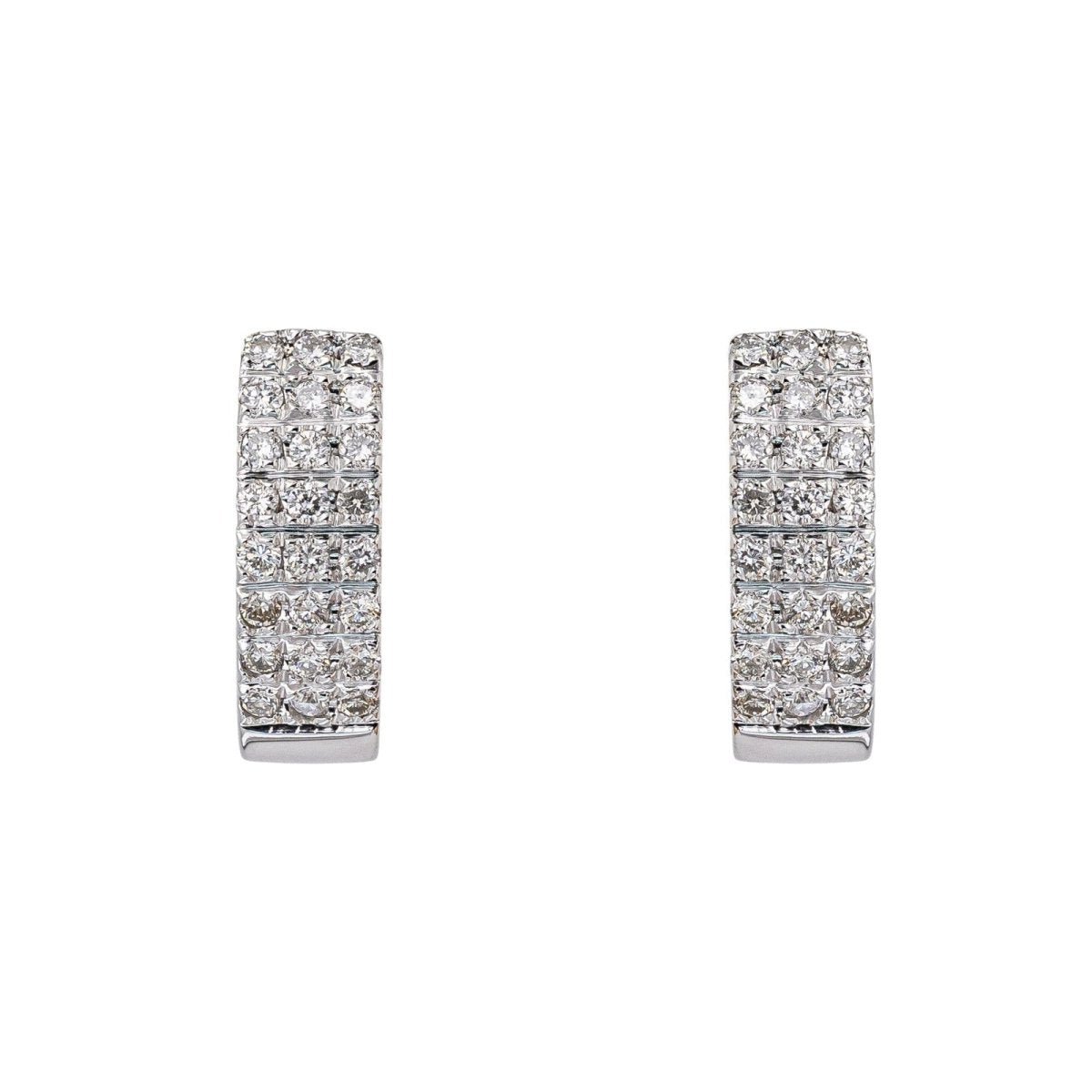 Boucles d'oreilles Créoles Or blanc Diamant - Castafiore
