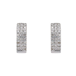 Boucles d'oreilles Créoles Or blanc Diamant - Castafiore