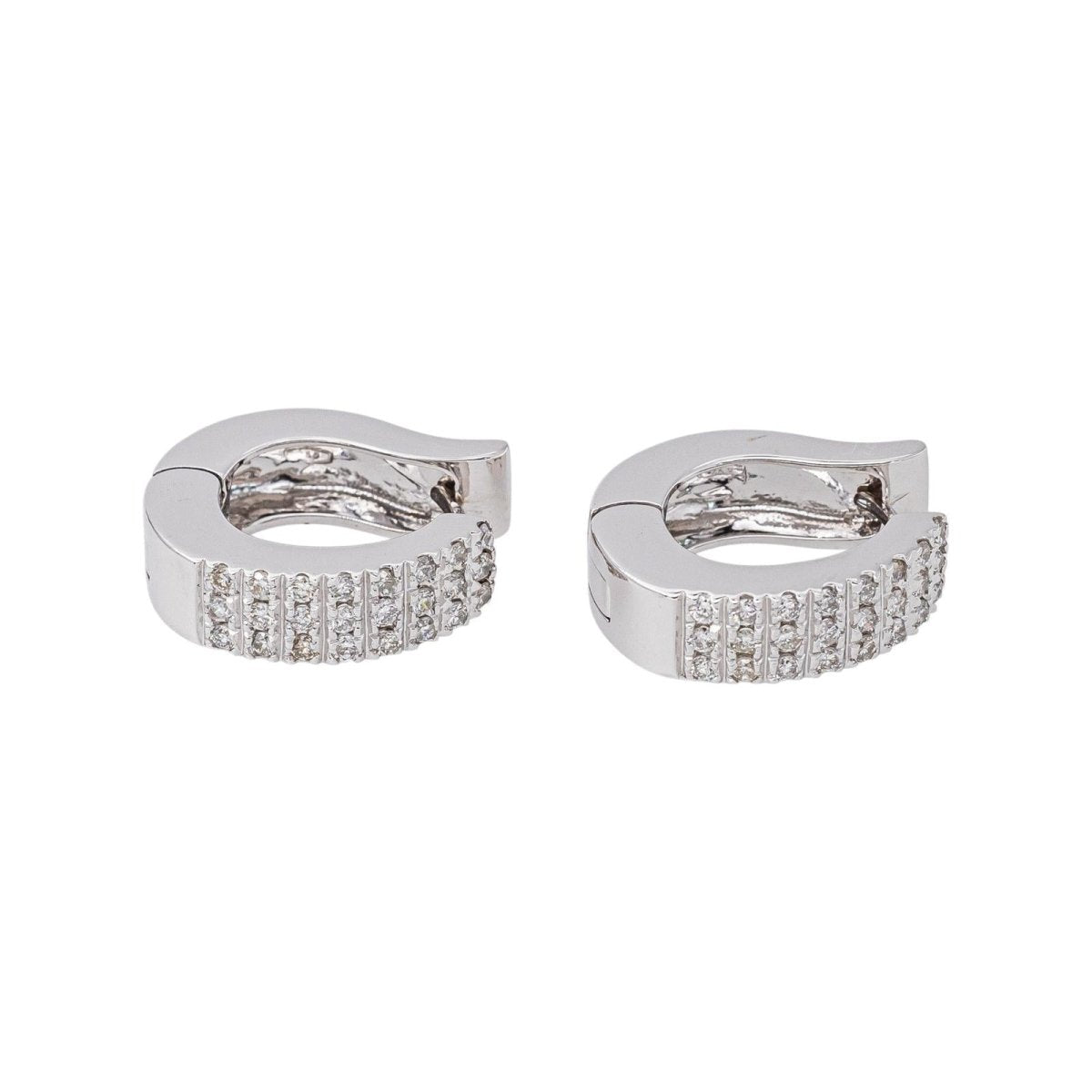 Boucles d'oreilles Créoles Or blanc Diamant - Castafiore