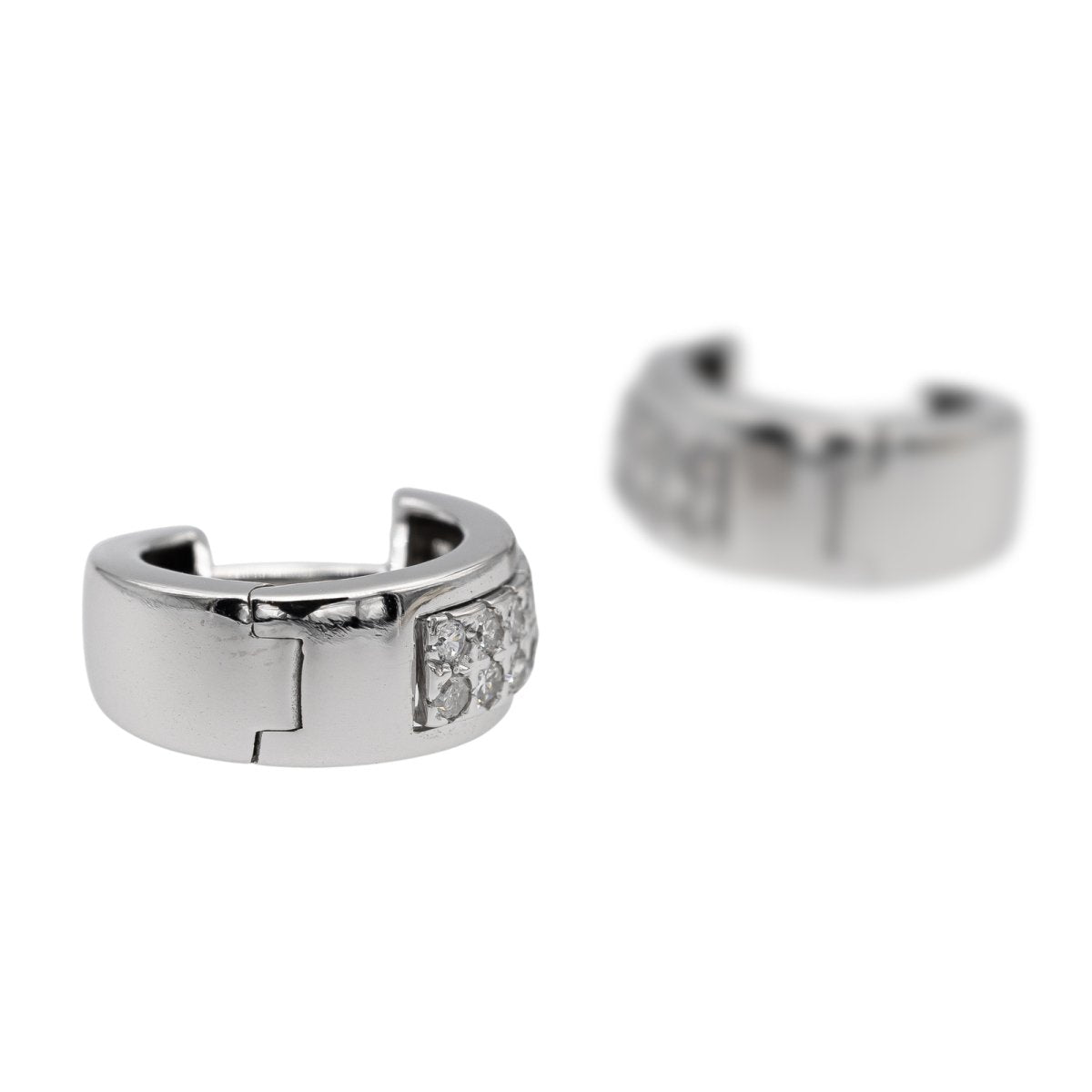 Boucles d'oreilles Créoles Or blanc Diamant - Castafiore