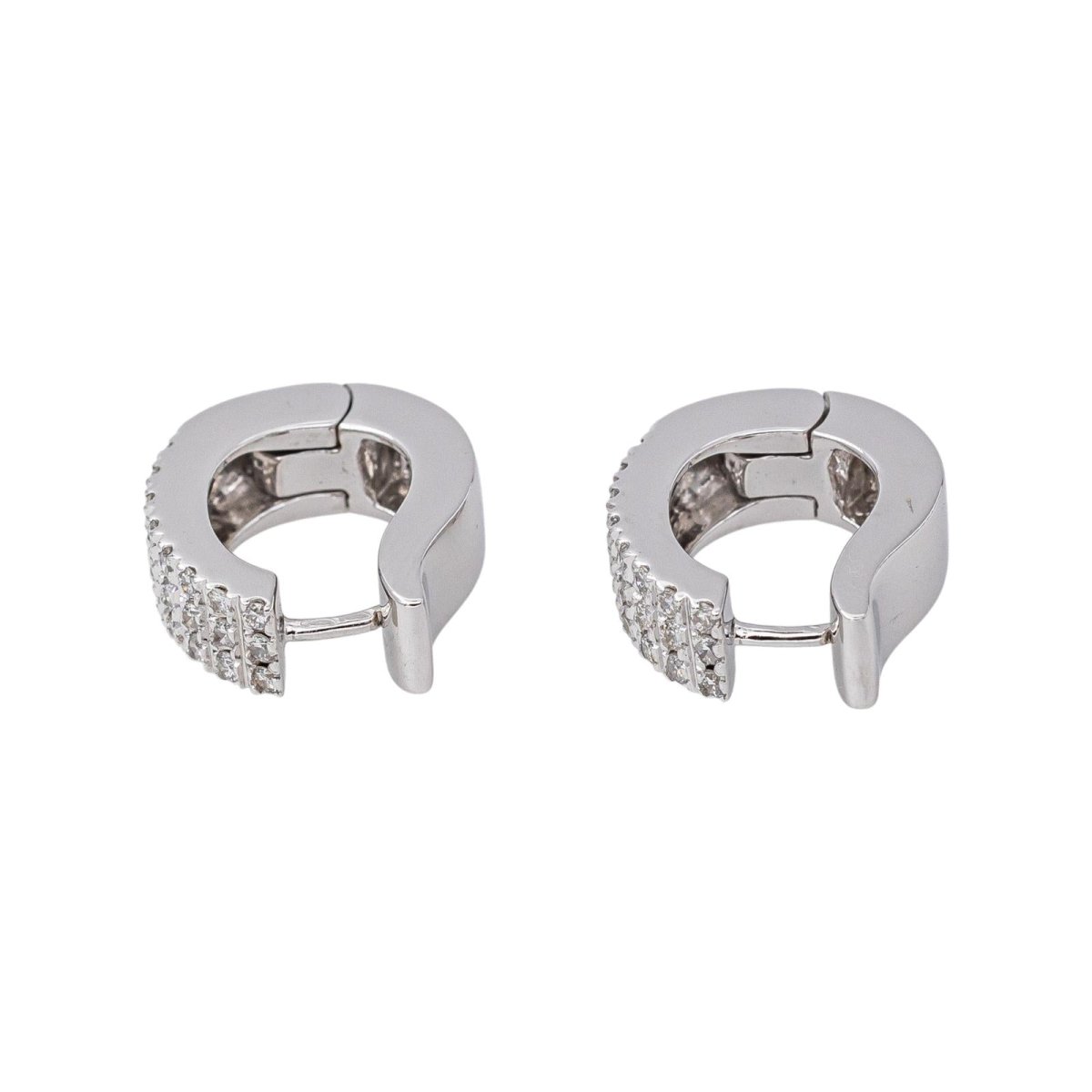 Boucles d'oreilles Créoles Or blanc Diamant - Castafiore