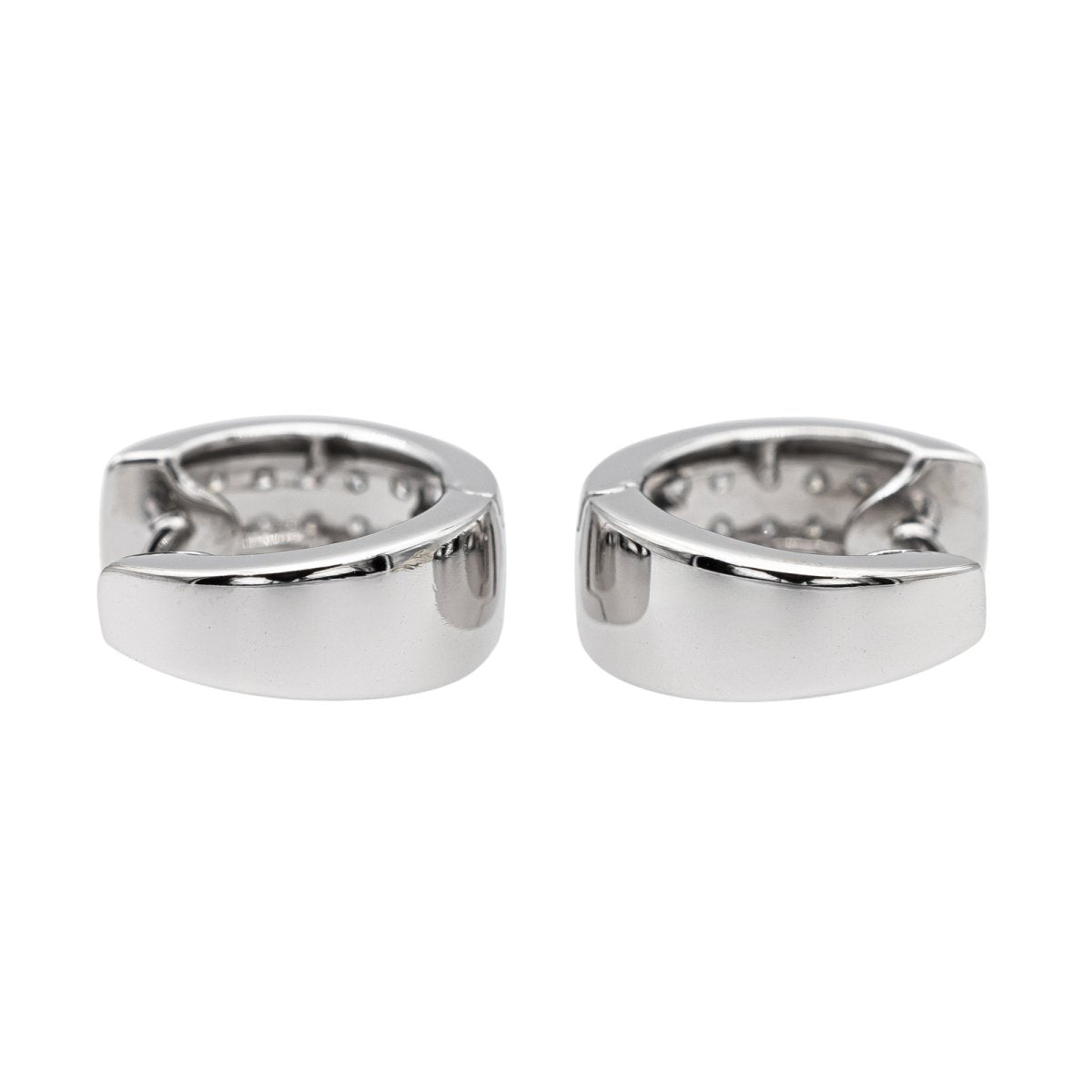 Boucles d'oreilles Créoles Or blanc Diamant - Castafiore