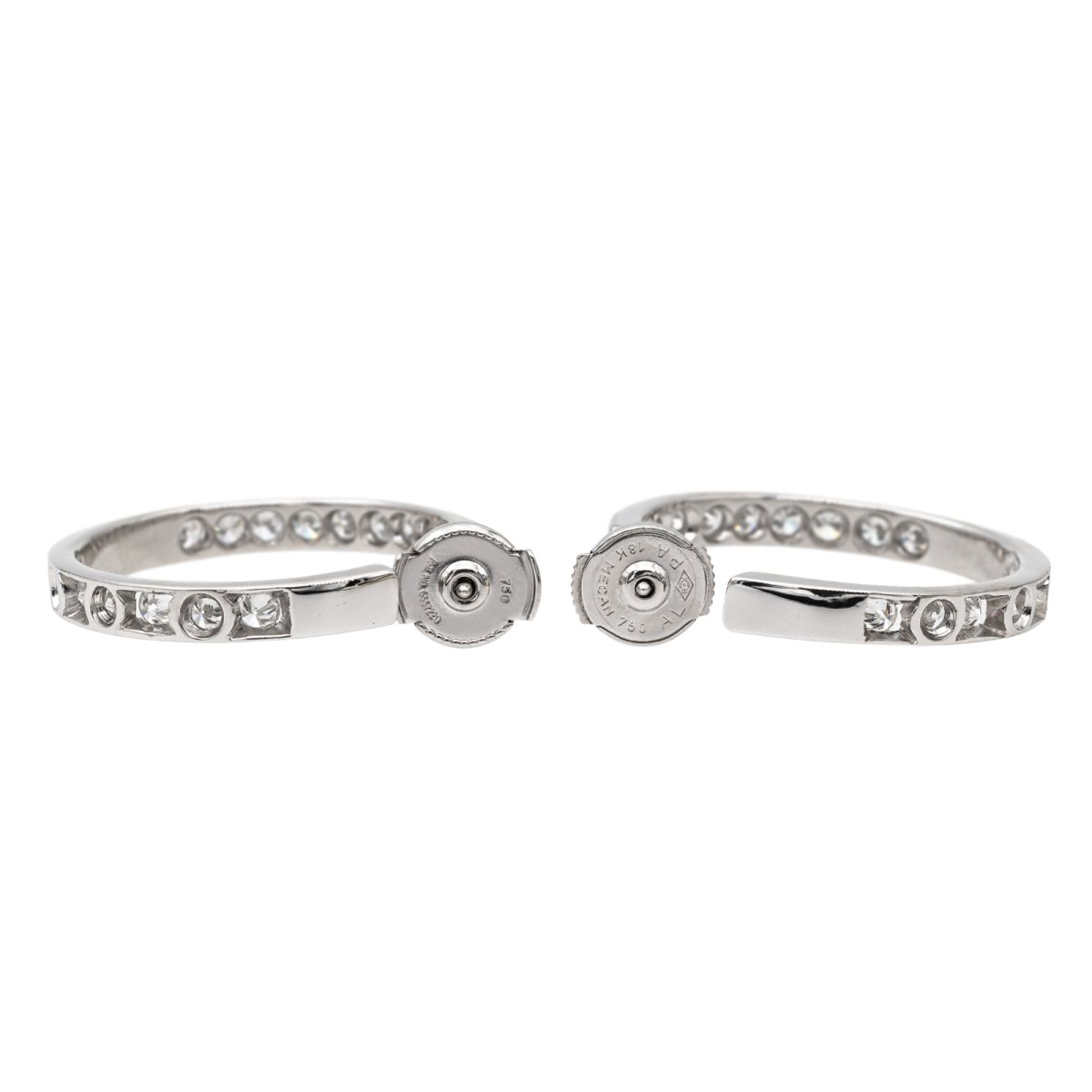 Boucles d'oreilles Créoles Or blanc Diamant - Castafiore