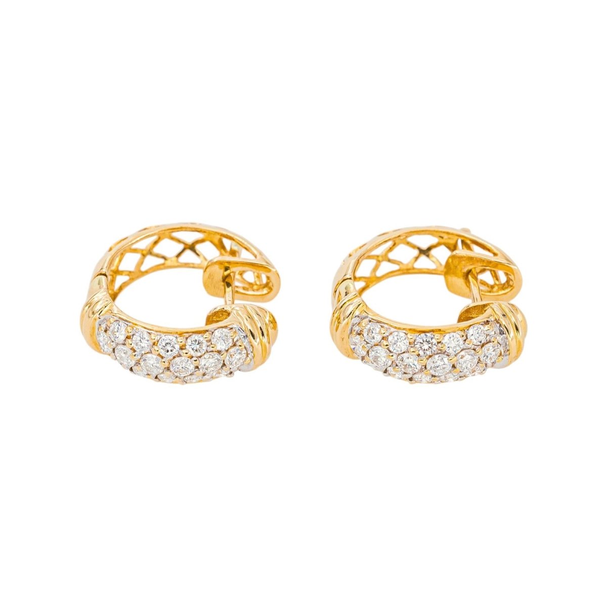Boucles d'oreilles Créoles Or jaune Diamant - Castafiore