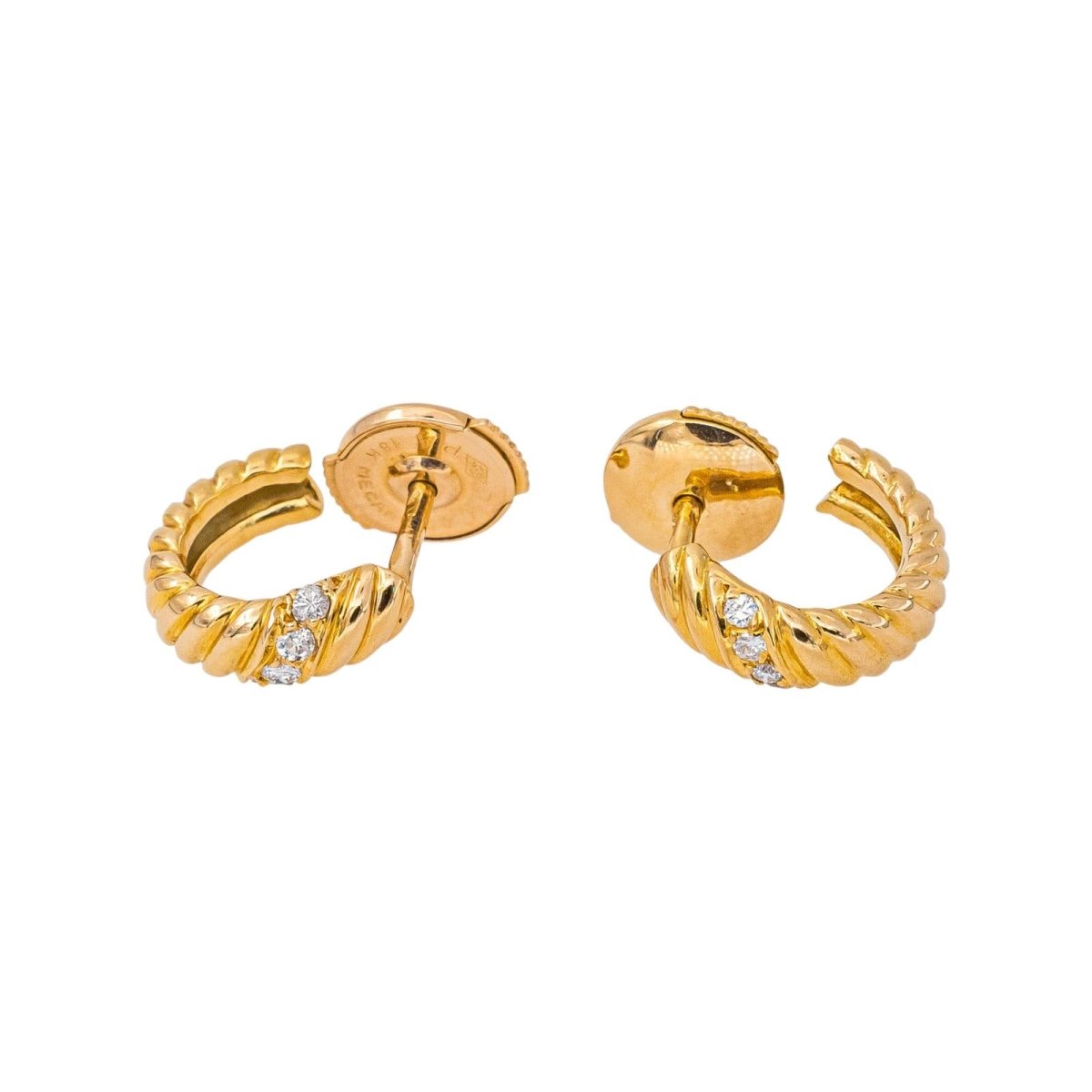 Boucles d'oreilles Créoles Or jaune Diamant - Castafiore