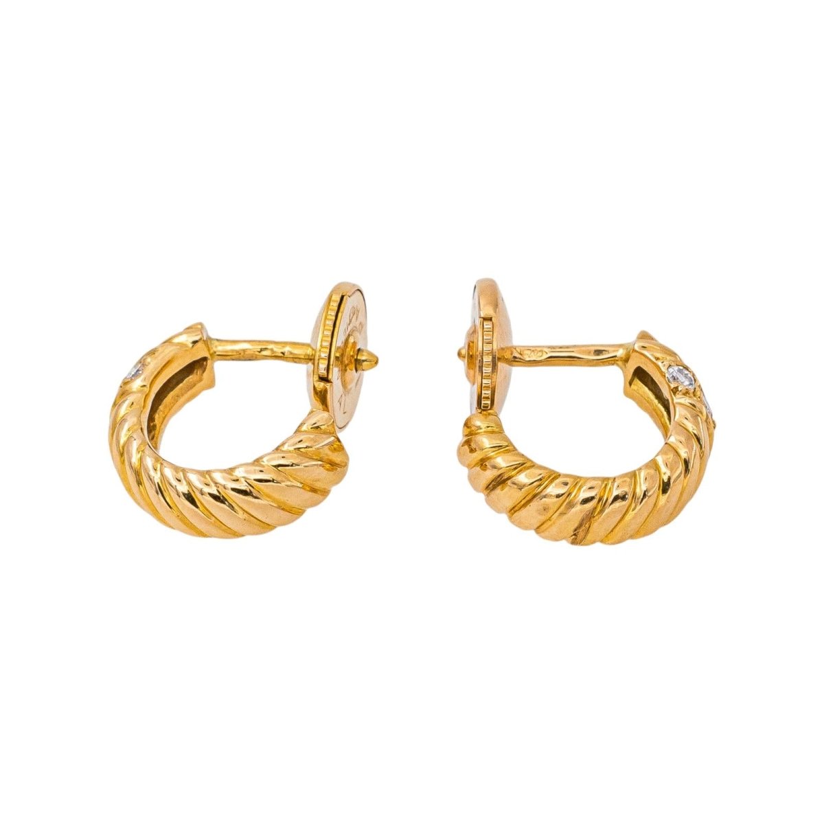 Boucles d'oreilles Créoles Or jaune Diamant - Castafiore