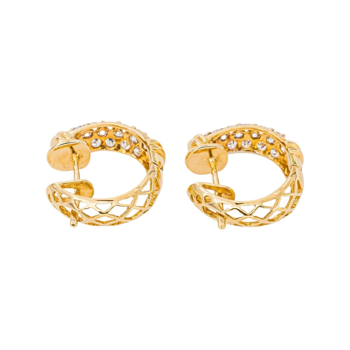 Boucles d'oreilles Créoles Or jaune Diamant - Castafiore