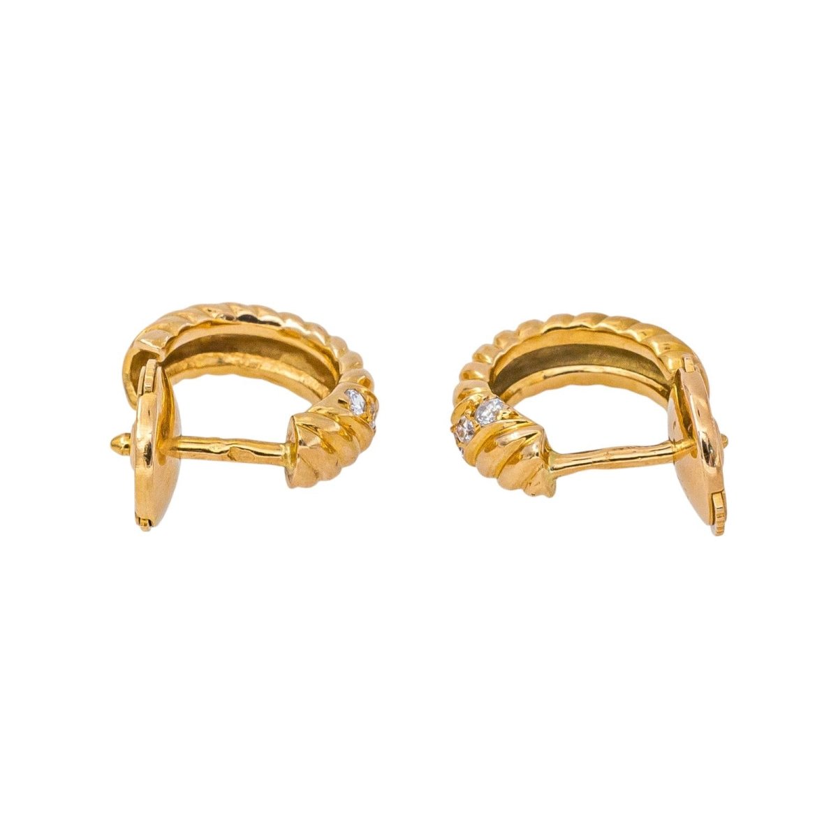Boucles d'oreilles Créoles Or jaune Diamant - Castafiore