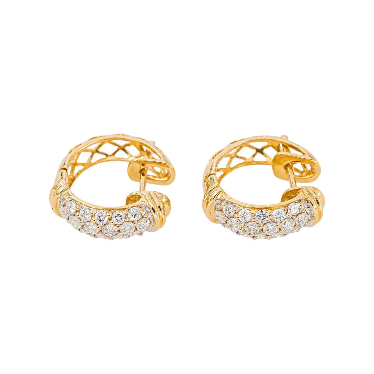 Boucles d'oreilles Créoles Or jaune Diamant - Castafiore
