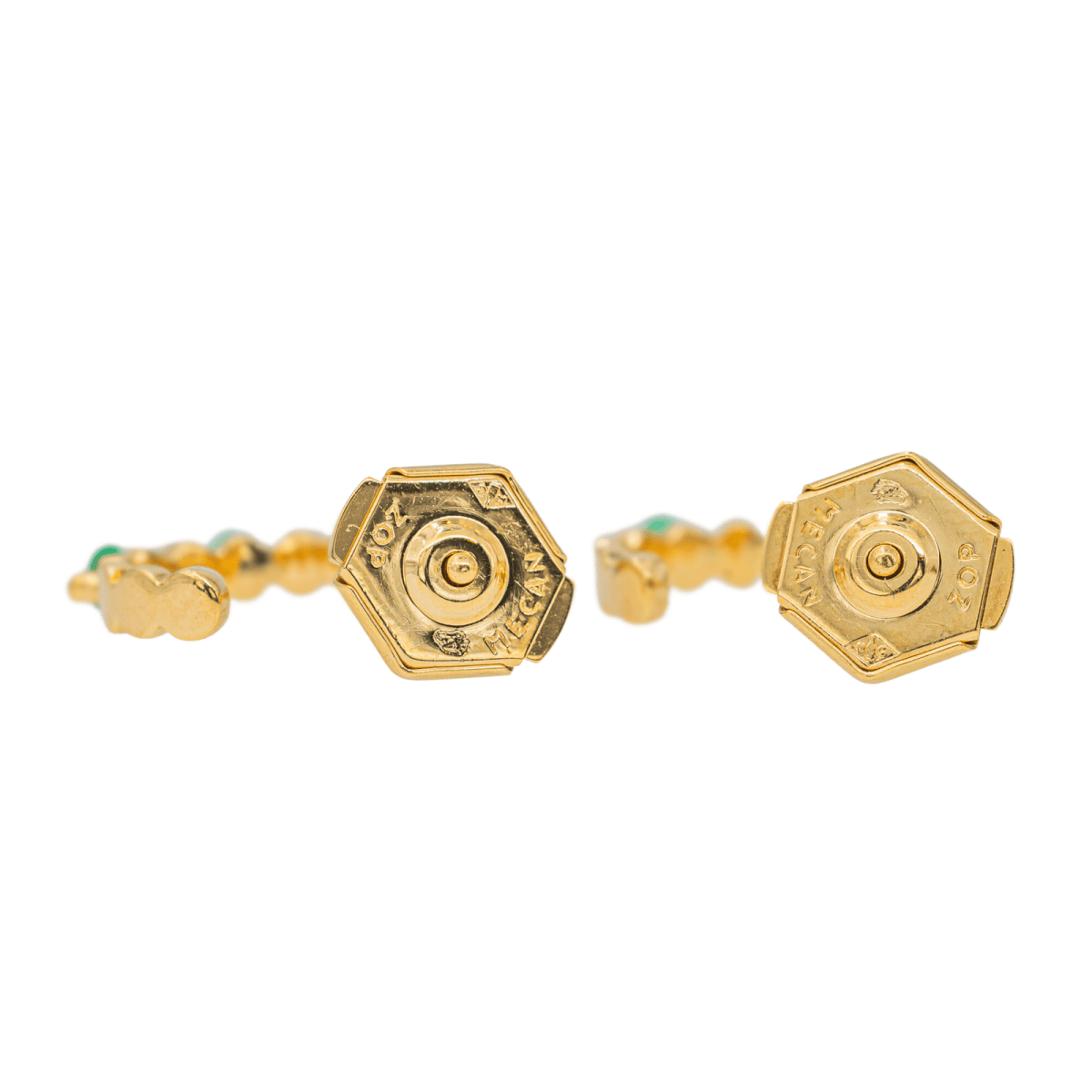 Boucles d'oreilles Créoles Or jaune Emeraude - Castafiore