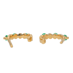Boucles d'oreilles Créoles Or jaune Emeraude - Castafiore
