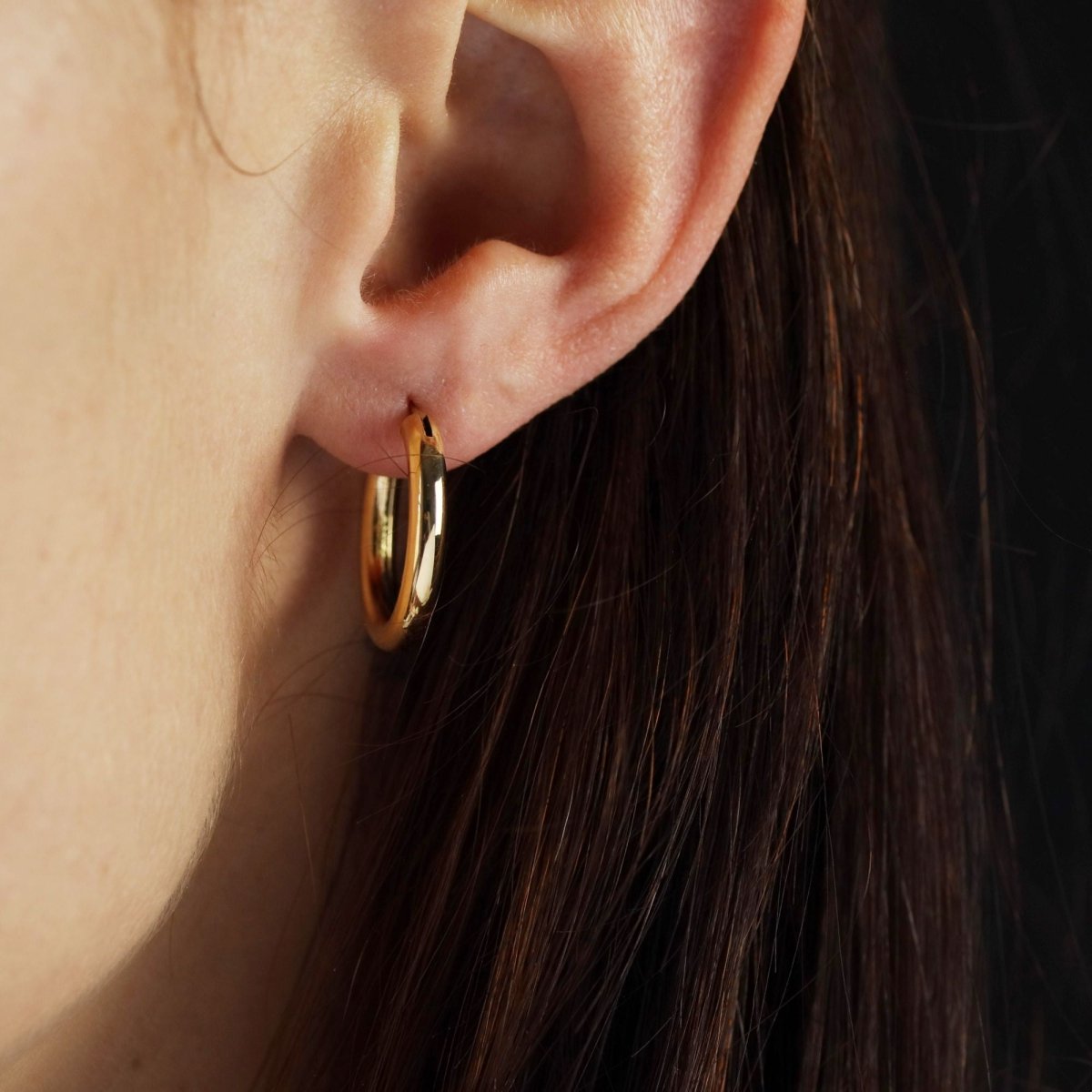 Boucles d'oreilles créoles or jaune occasion - Castafiore