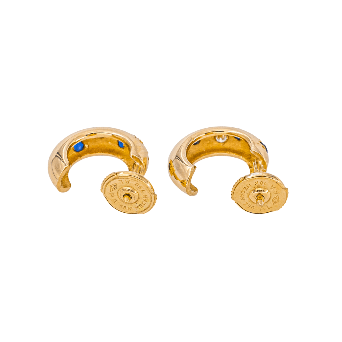 Boucles d'oreilles Créoles Or jaune Saphir - Castafiore