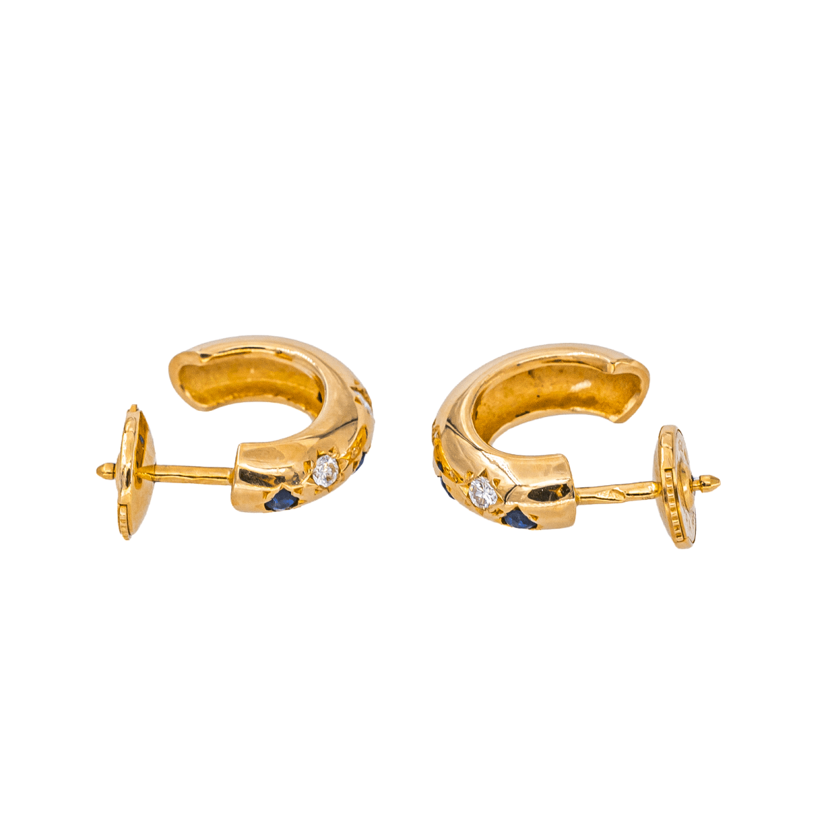 Boucles d'oreilles Créoles Or jaune Saphir - Castafiore
