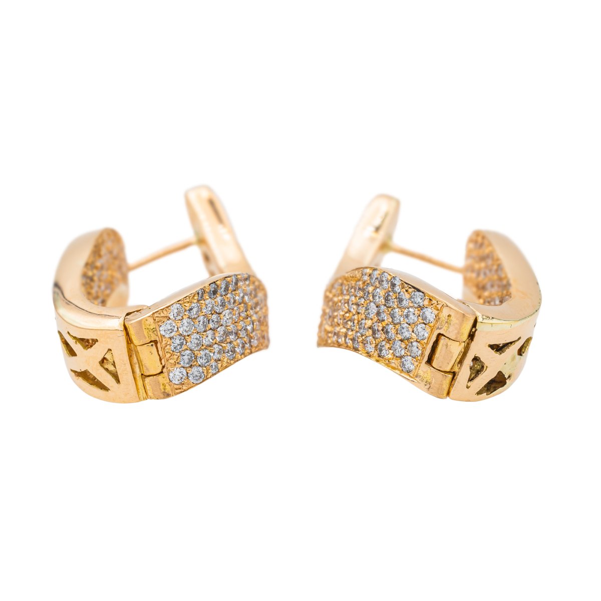 Boucles d'oreilles Créoles Or rose Diamant - Castafiore