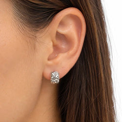 Boucles d’oreilles Créoles POIRAY en or blanc - Castafiore