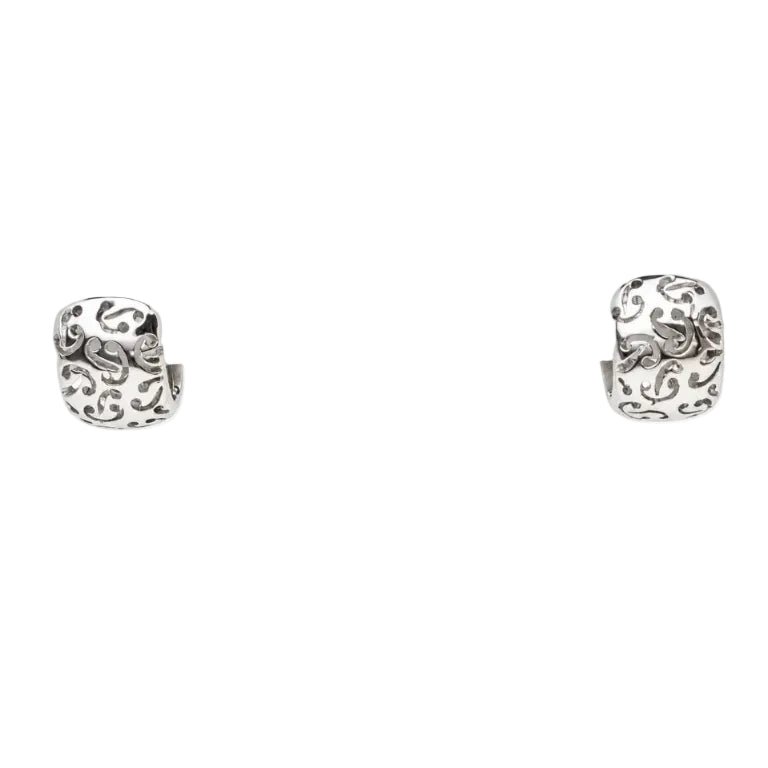 Boucles d’oreilles Créoles POIRAY en or blanc - Castafiore