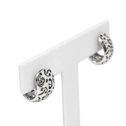 Boucles d’oreilles Créoles POIRAY en or blanc - Castafiore
