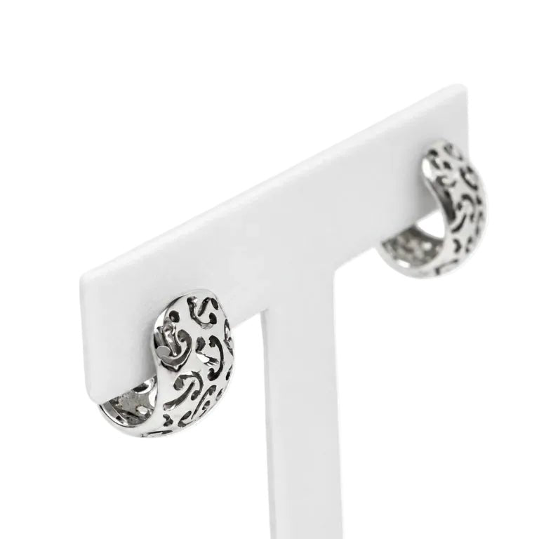 Boucles d’oreilles Créoles POIRAY en or blanc - Castafiore