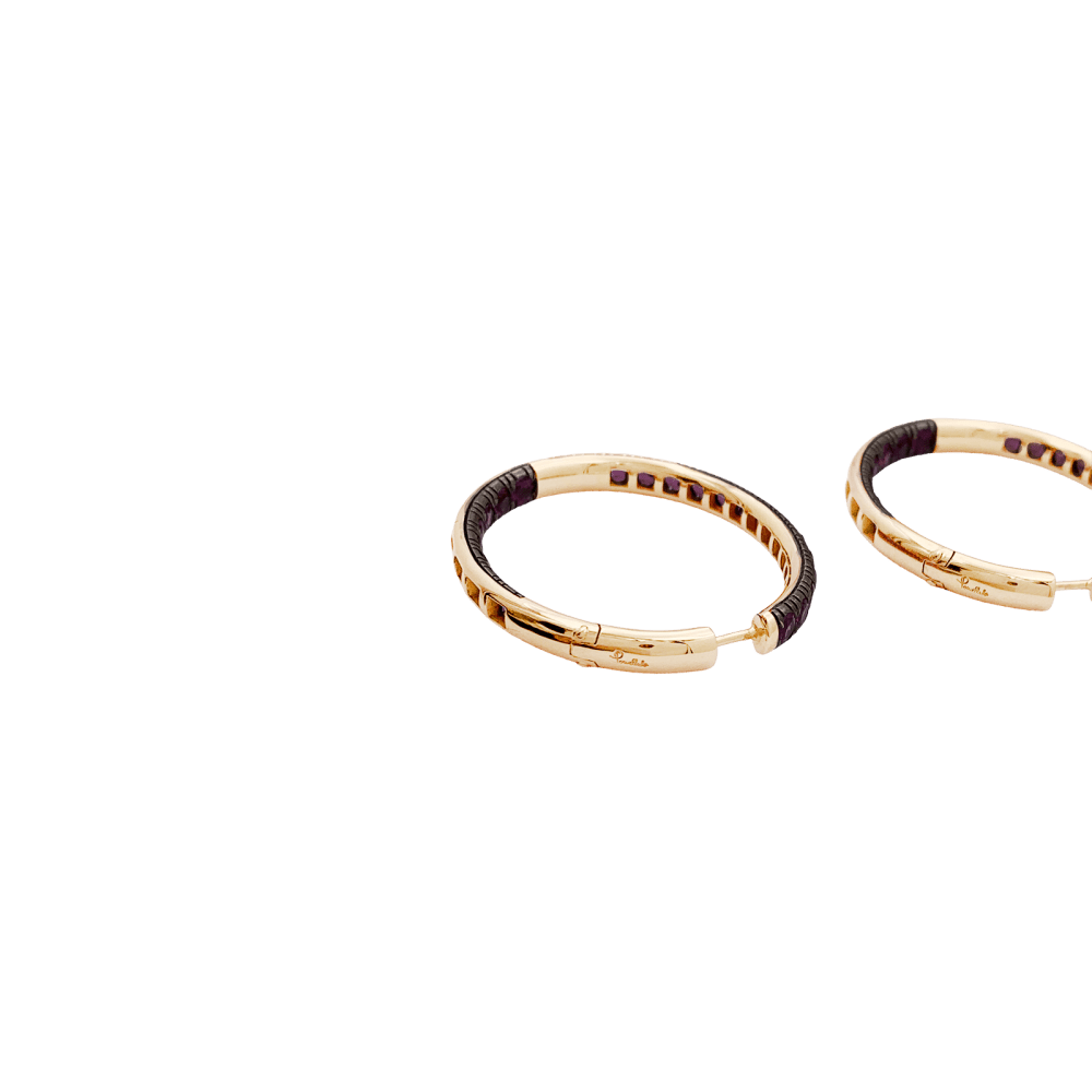 Boucles d'oreilles Créoles POMELLATO "Tango" en or jaune et saphirs - Castafiore