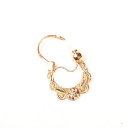 Boucles d'oreilles Créoles savoyardes à décor floral en or - Castafiore