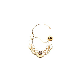 Boucles d'oreilles créoles savoyardes en or jaune et or blanc - Castafiore