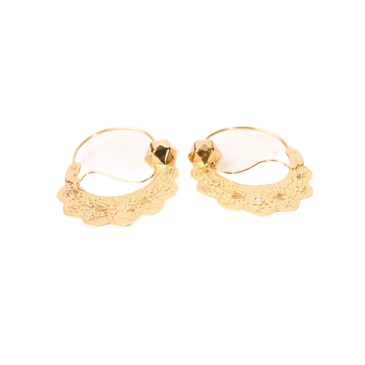 Boucles d'oreilles créoles savoyardes trois ors - Castafiore