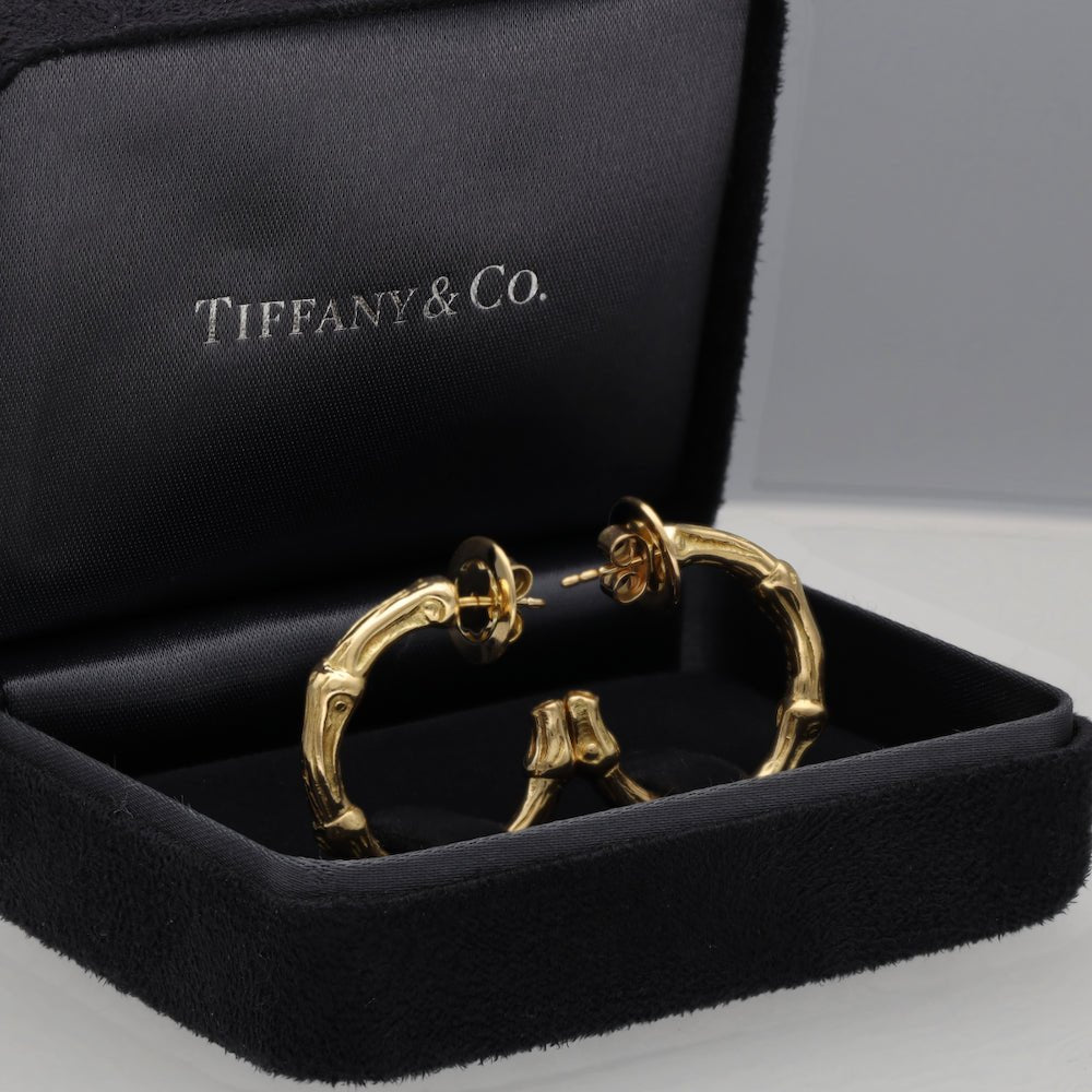 Boucles d'oreilles Créoles TIFFANY & CO. Bambou en or jaune - Castafiore