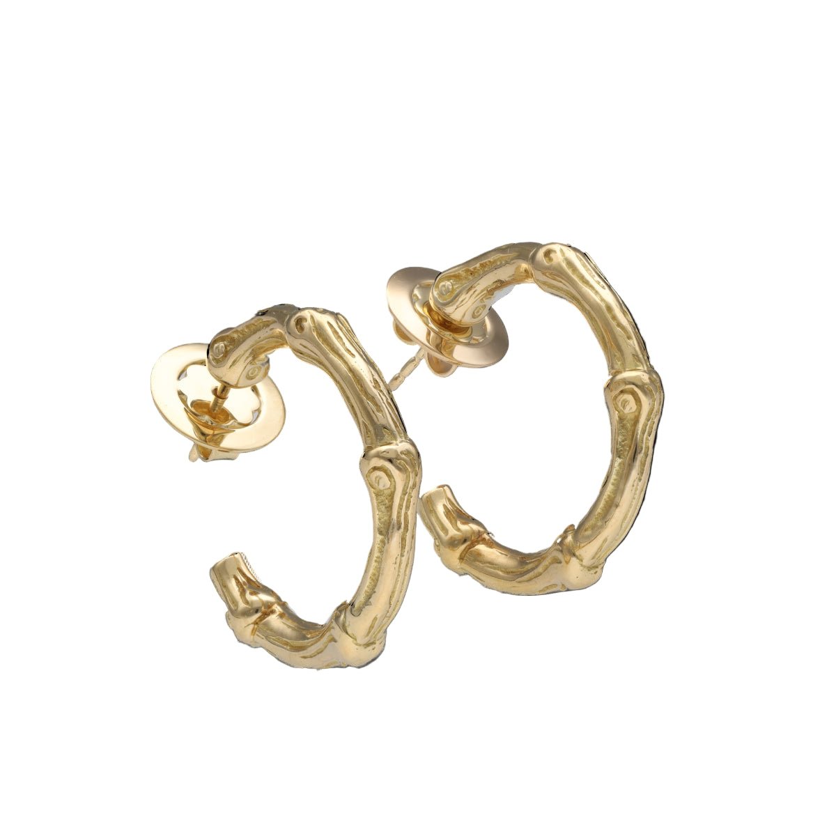 Boucles d'oreilles Créoles TIFFANY & CO. Bambou en or jaune - Castafiore