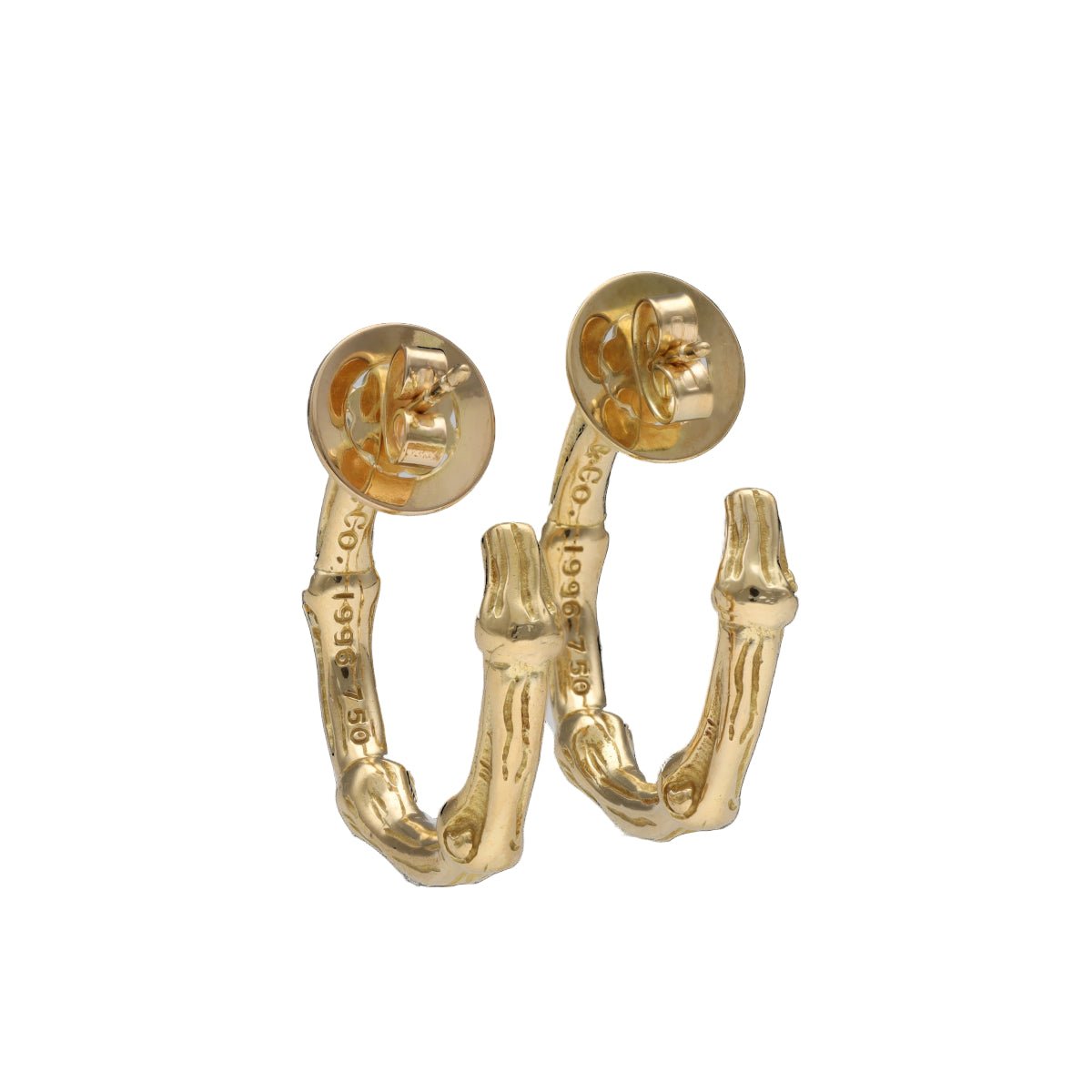 Boucles d'oreilles Créoles TIFFANY & CO. Bambou en or jaune - Castafiore