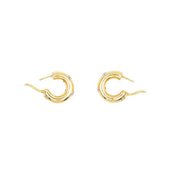 Boucles d'oreilles Créoles TIFFANY & CO. "Etoiles" en or jaune, platine et diamants - Castafiore
