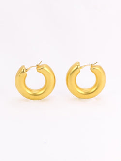 Boucles d'oreilles Créoles vintage or jaune mat - Castafiore