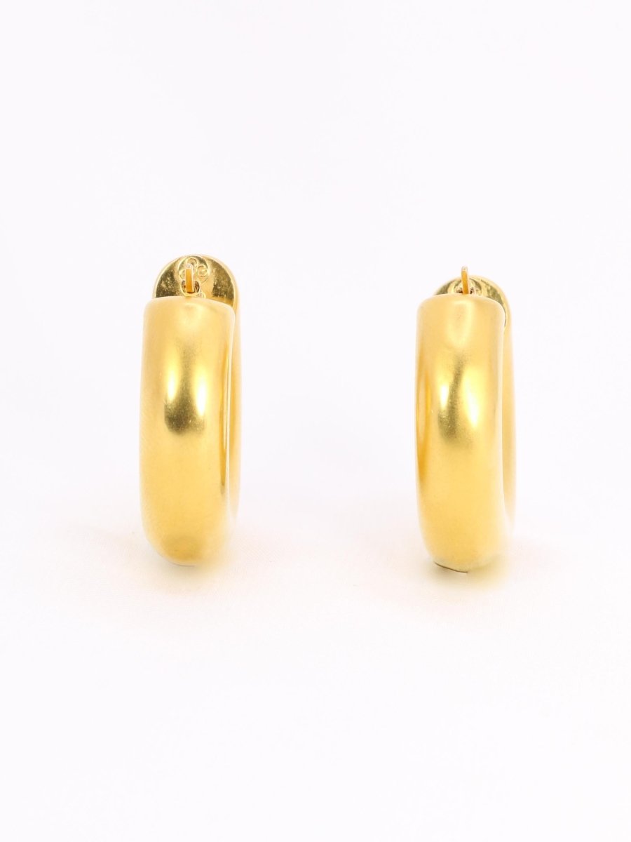 Boucles d'oreilles Créoles vintage or jaune mat - Castafiore