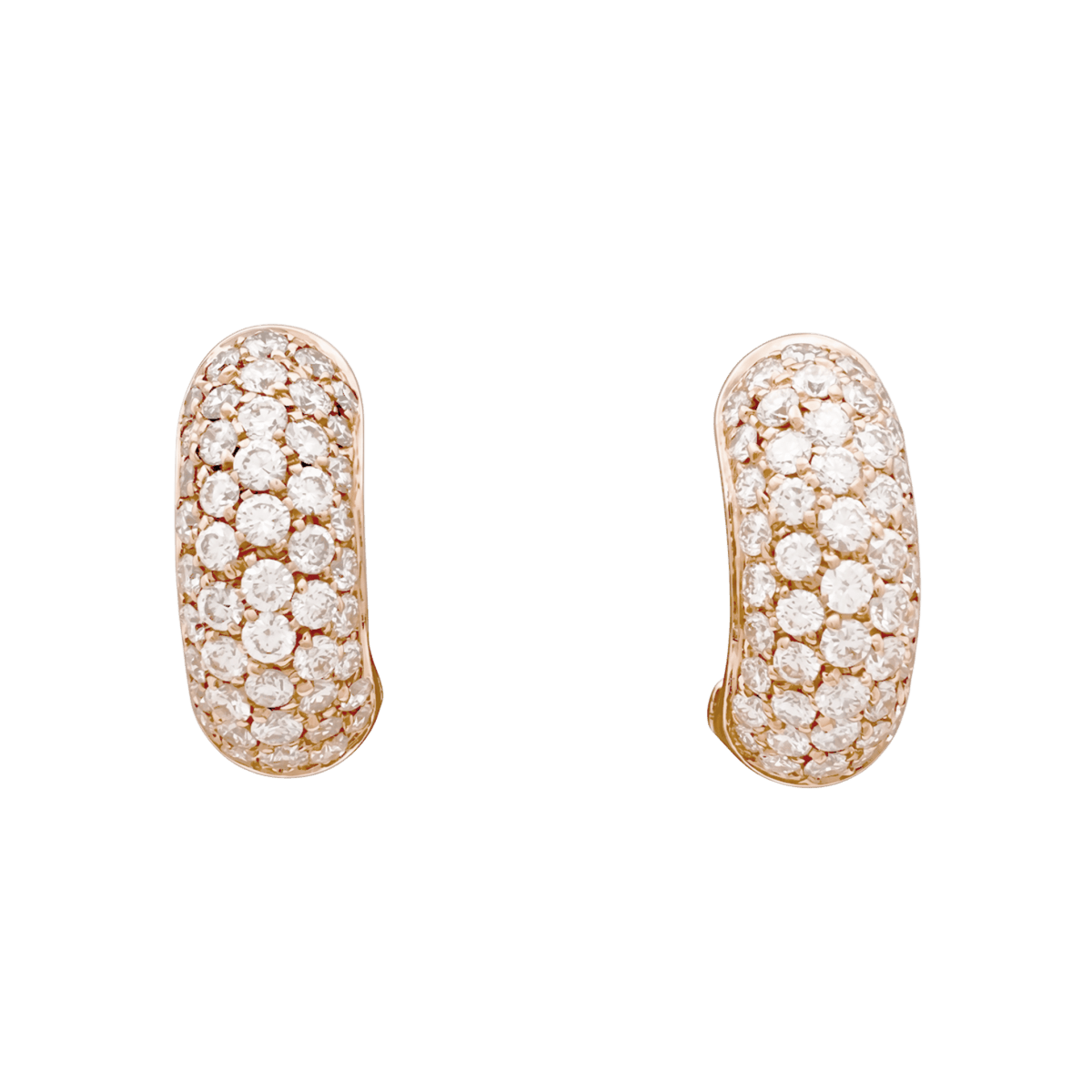 Boucles d'oreilles Créoles WEMPE en or rose et diamants - Castafiore