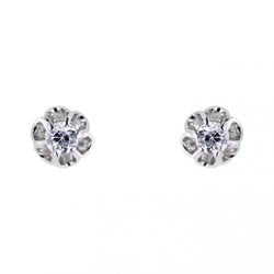 Boucles d'oreilles DAHLIA Serti en or blanc et diamants - Castafiore