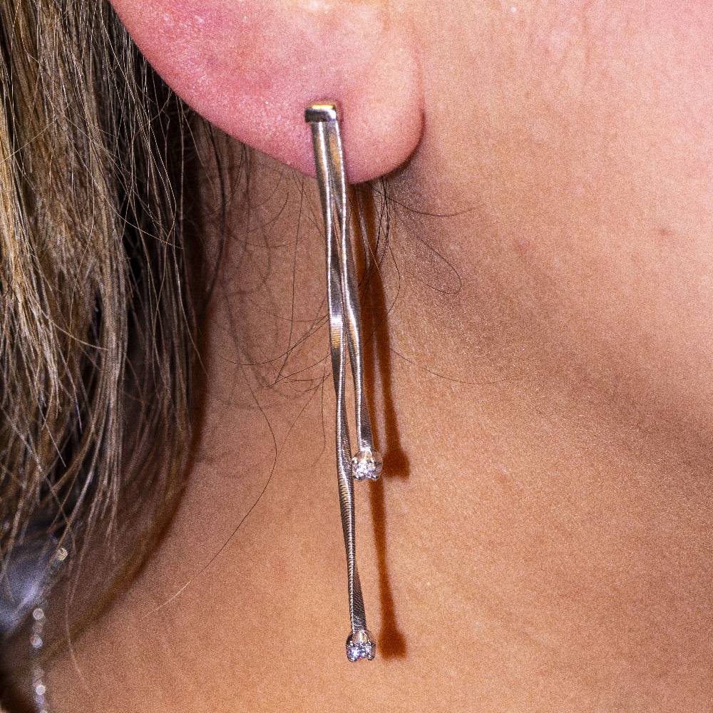 Boucles d'oreilles d'auteur en or et diamants - Castafiore
