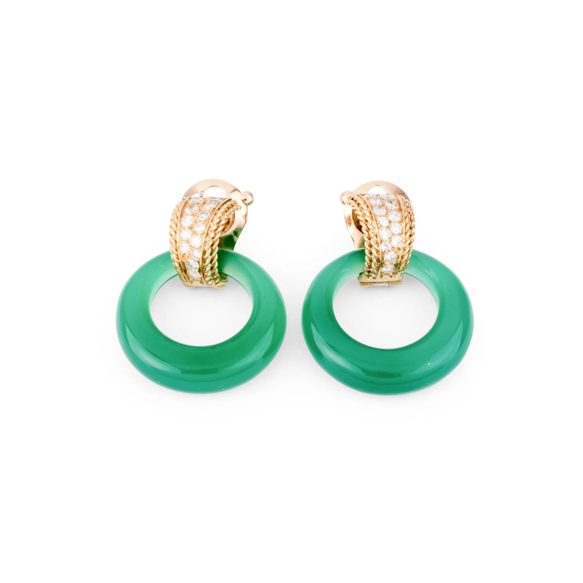 Boucles d'oreilles de la maison Van Cleef & Arpel en or jaune et diamants - Castafiore