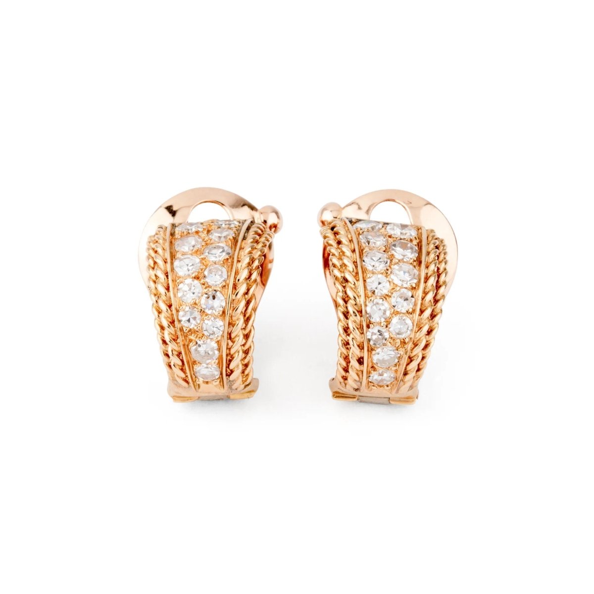 Boucles d'oreilles de la maison Van Cleef & Arpel en or jaune et diamants - Castafiore